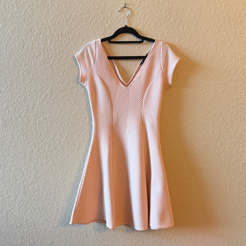 Miss Selfridge Light Pink Textured Mini Dress